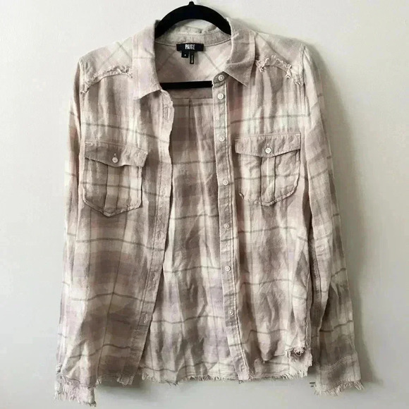 Paige 5/$25 🎀Anthropologie  bohemian pink flannel small - Picture 1 of 5